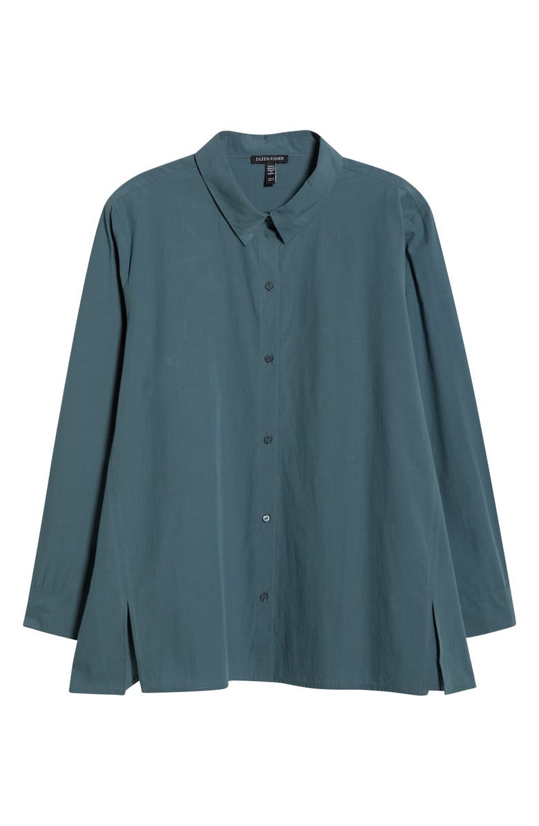 Eileen Fisher Swing Button-Up Shirt, Alternate, color, Eucalyptus