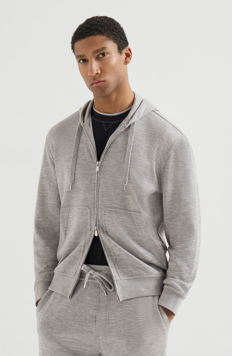 Brunello Cucinelli French terry sweatshirt, Main, color, Grey