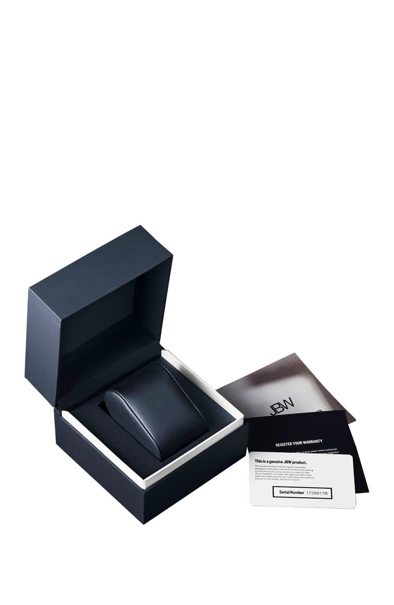 JBW Men's Phantom 10 Year Chronograph Diamond Croc Embossed Leather Strap Watch, 42mm - 1.96 ctw, Alternate, color, Silver