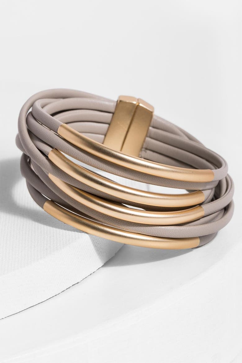 On the Rail Bar Layered Bracelet, Alternate, color, TAUPE
