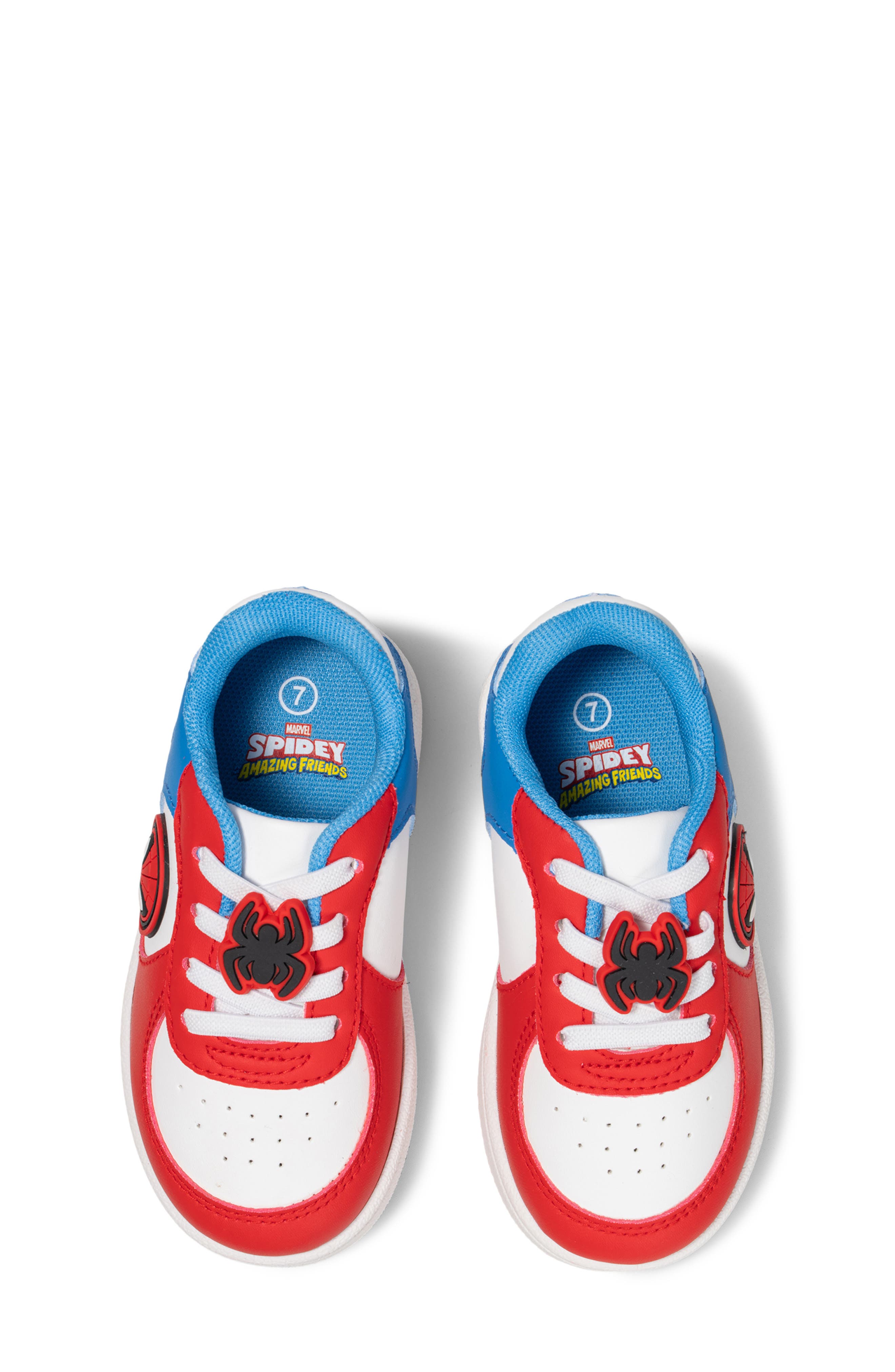 Kids' Spidey & Friends Sneaker, Alternate, color, WHITE/ RED