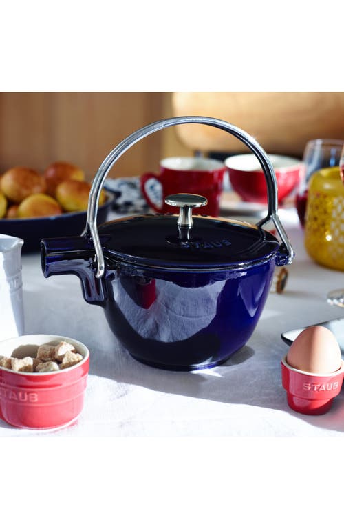 Staub 1-quart Enameled Cast Iron Tea Kettle In Blue
