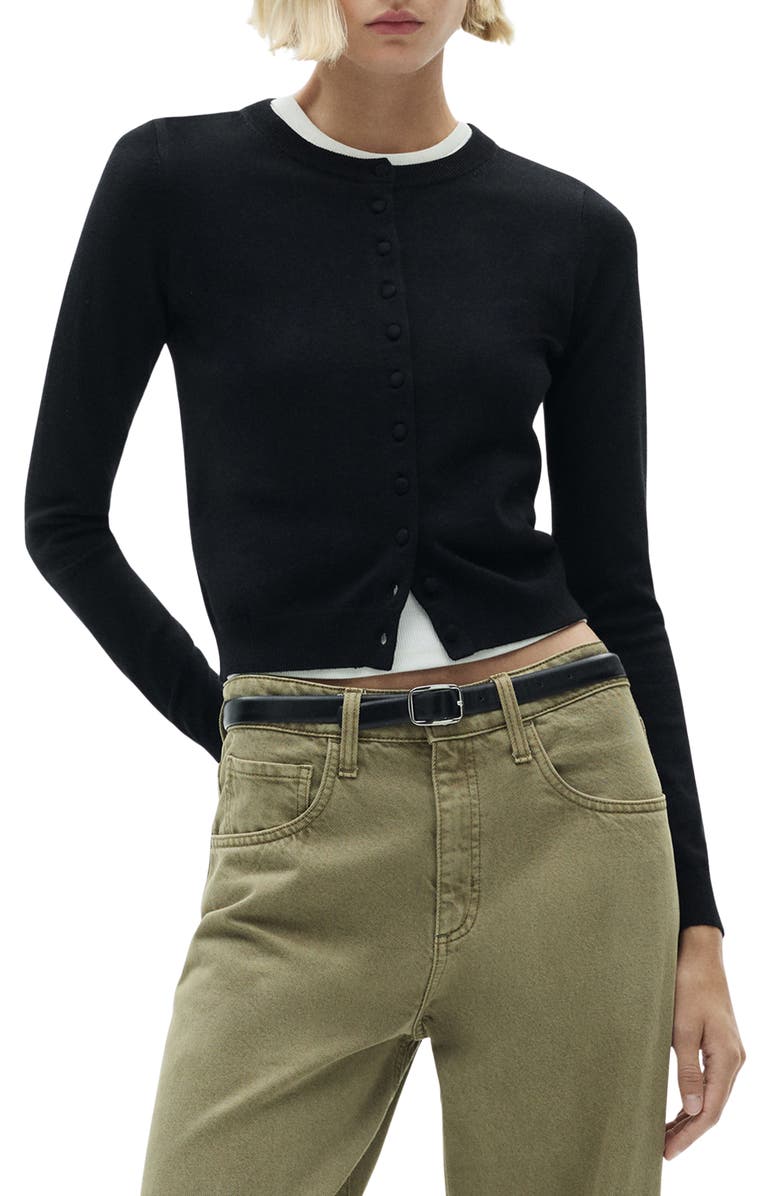 MANGO Crewneck Cardigan, Main, color, 