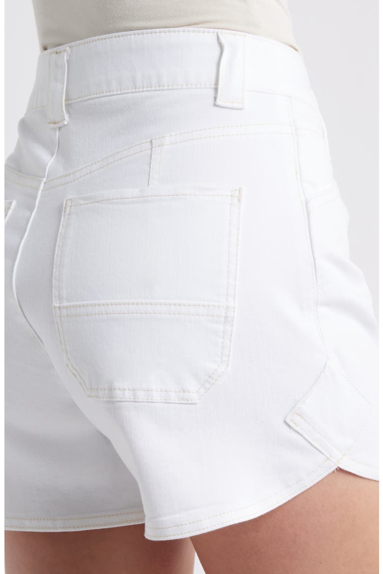Skyrise High Waist Dolphin Hem Denim Shorts, Alternate, color, OPW-OPTIC WHITE