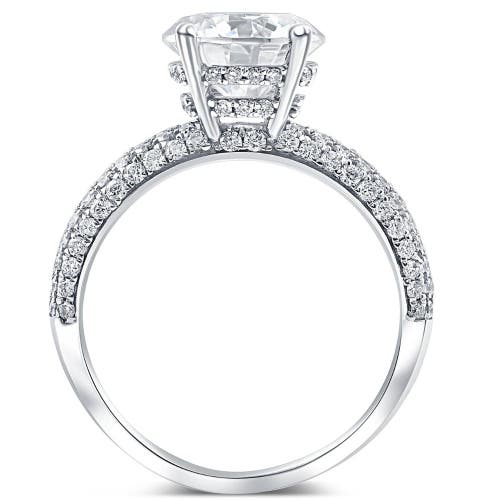 Bliss Diamond 4 Ct Pave Round Diamond Engagement Ring In 10k White Gold
