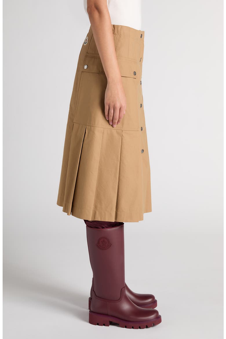 Cotton A-Line Skirt, Alternate, color, BEIGE