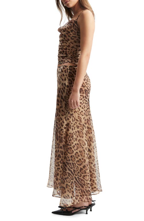 Bardot Monroe Cowl Neck Camisole In Brown Leopard