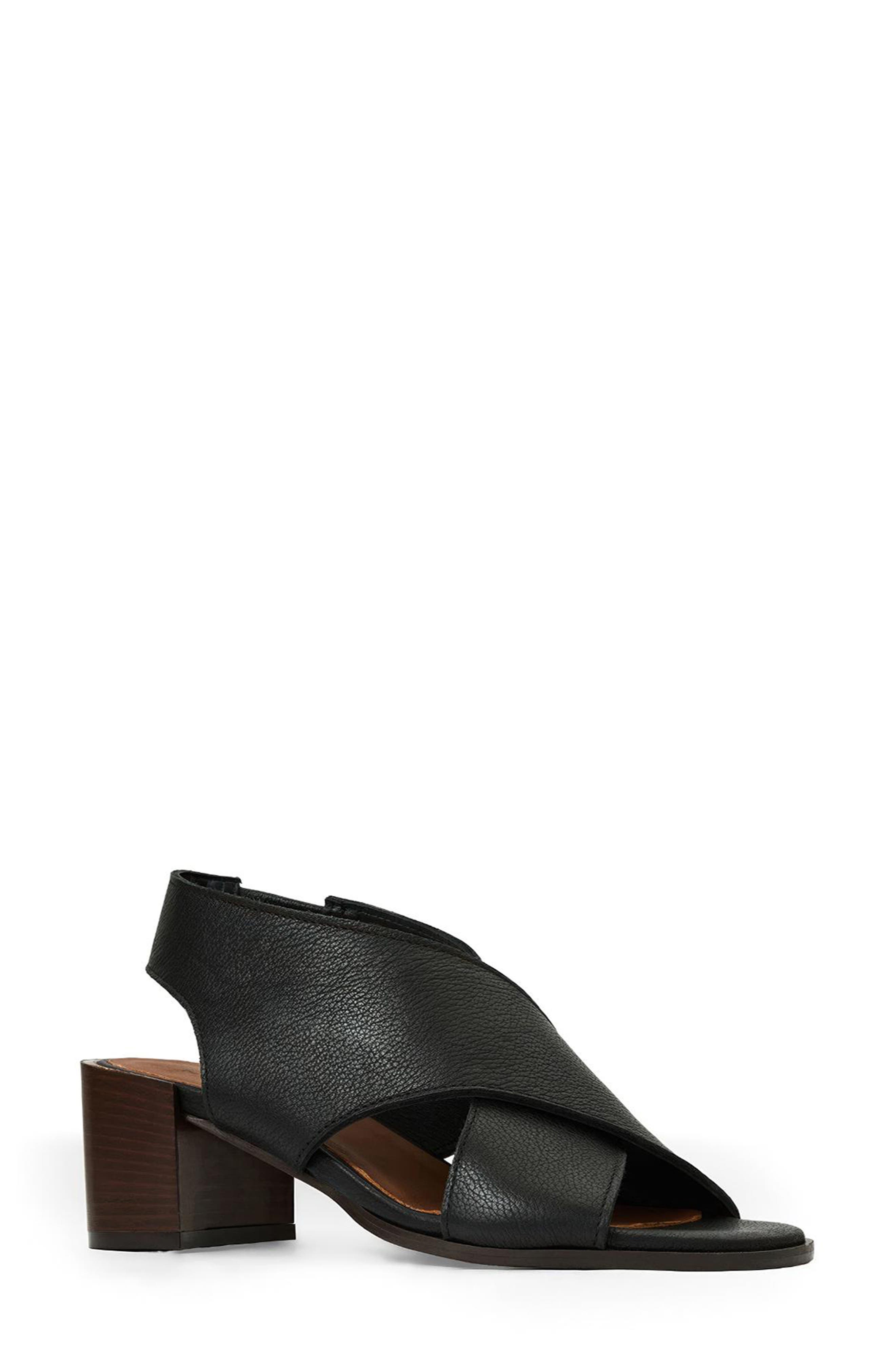 Aquatalia Dovera Weatherproof Sandal, Main, color, Black Pebbled Leather