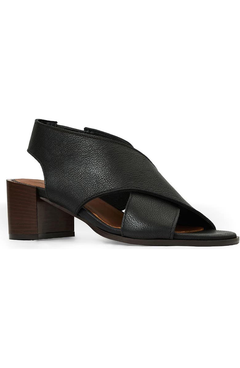 Aquatalia Dovera Weatherproof Sandal, Main, color, Black Pebbled Leather