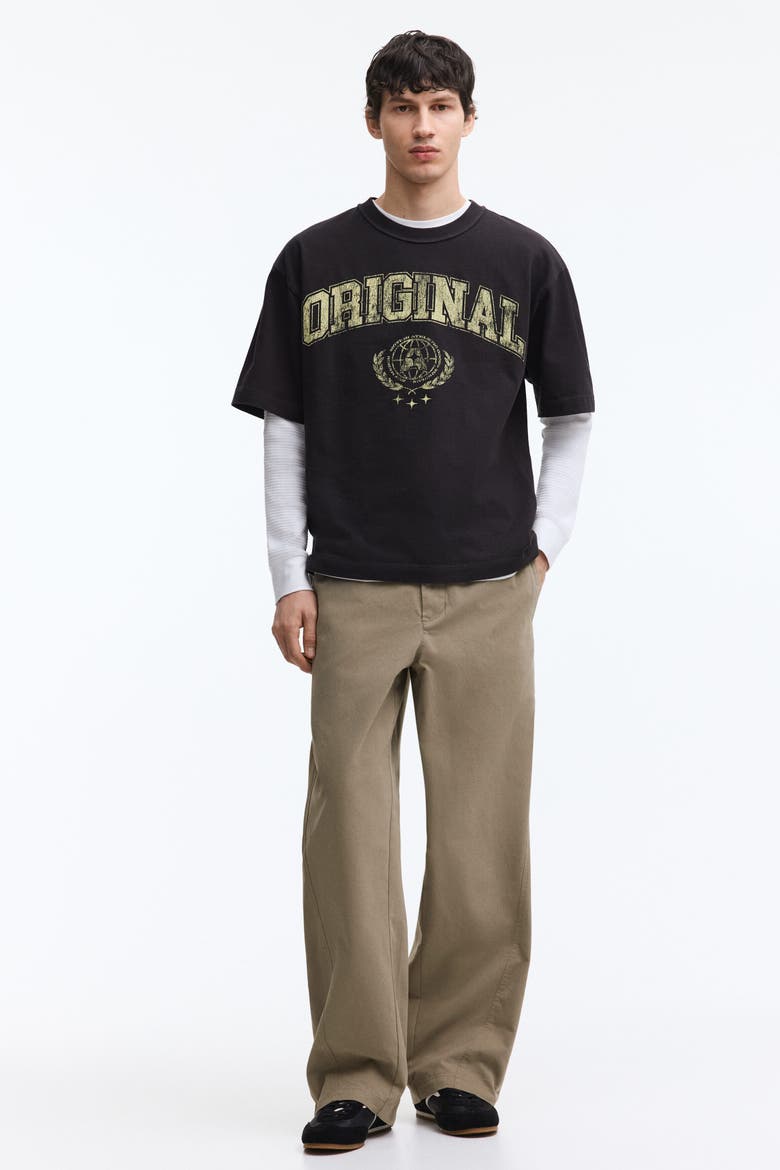 Relaxed Fit Twisted Trousers, Main, color, Khaki green
