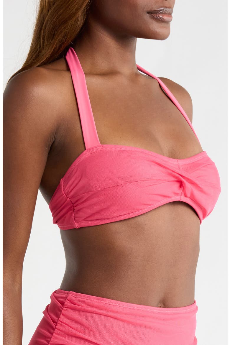 Twist Front Mesh Bikini Top, Alternate, color, RASPBERRY SOLID