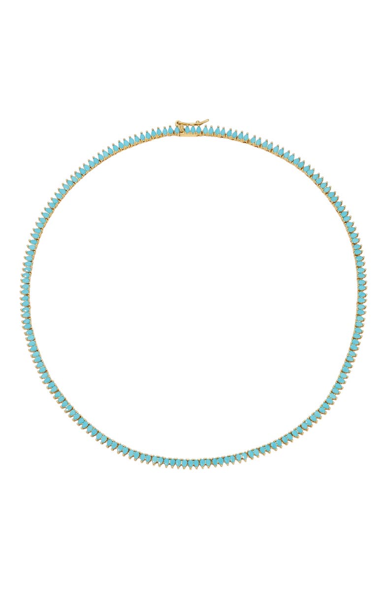 NATIVE GEM Symphony Turquoise Teardrop Tennis Necklace, Main, color,