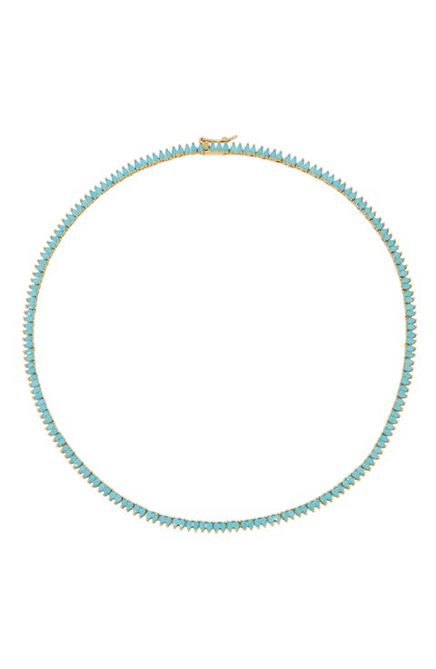 Symphony Turquoise Teardrop Tennis Necklace