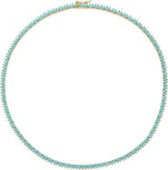 NATIVE GEM Symphony Turquoise Teardrop Tennis Necklace