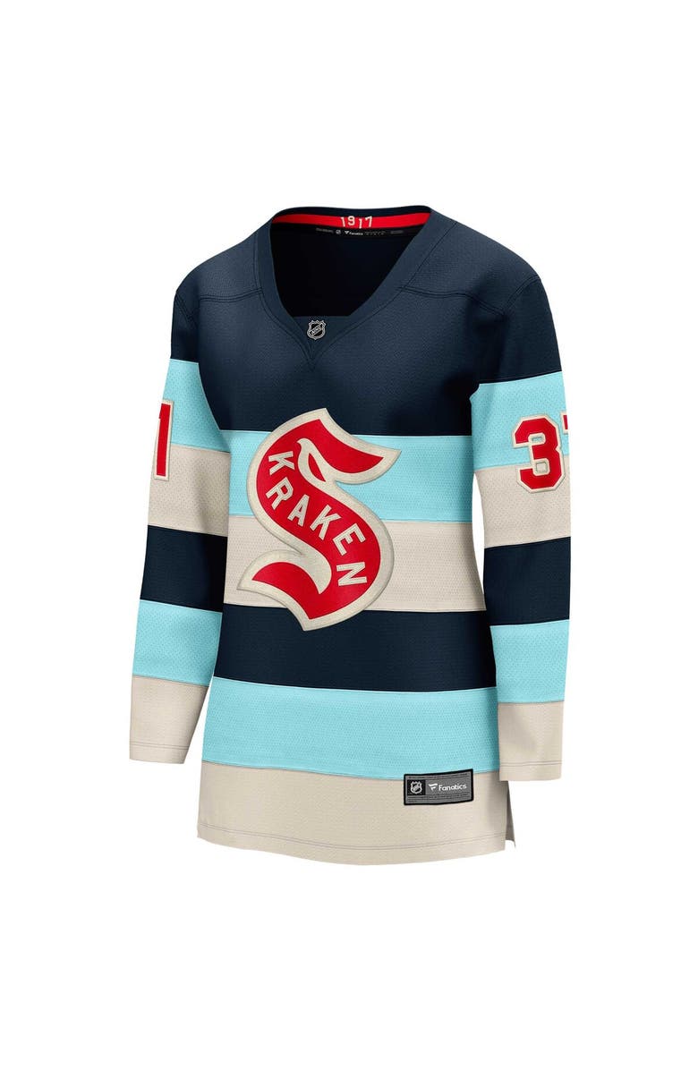 FANATICS Women's Fanatics Branded Philipp Grubauer Deep Sea Blue Seattle Kraken 2024 NHL Winter Classic Breakaway Player Jersey, Alternate, color, 