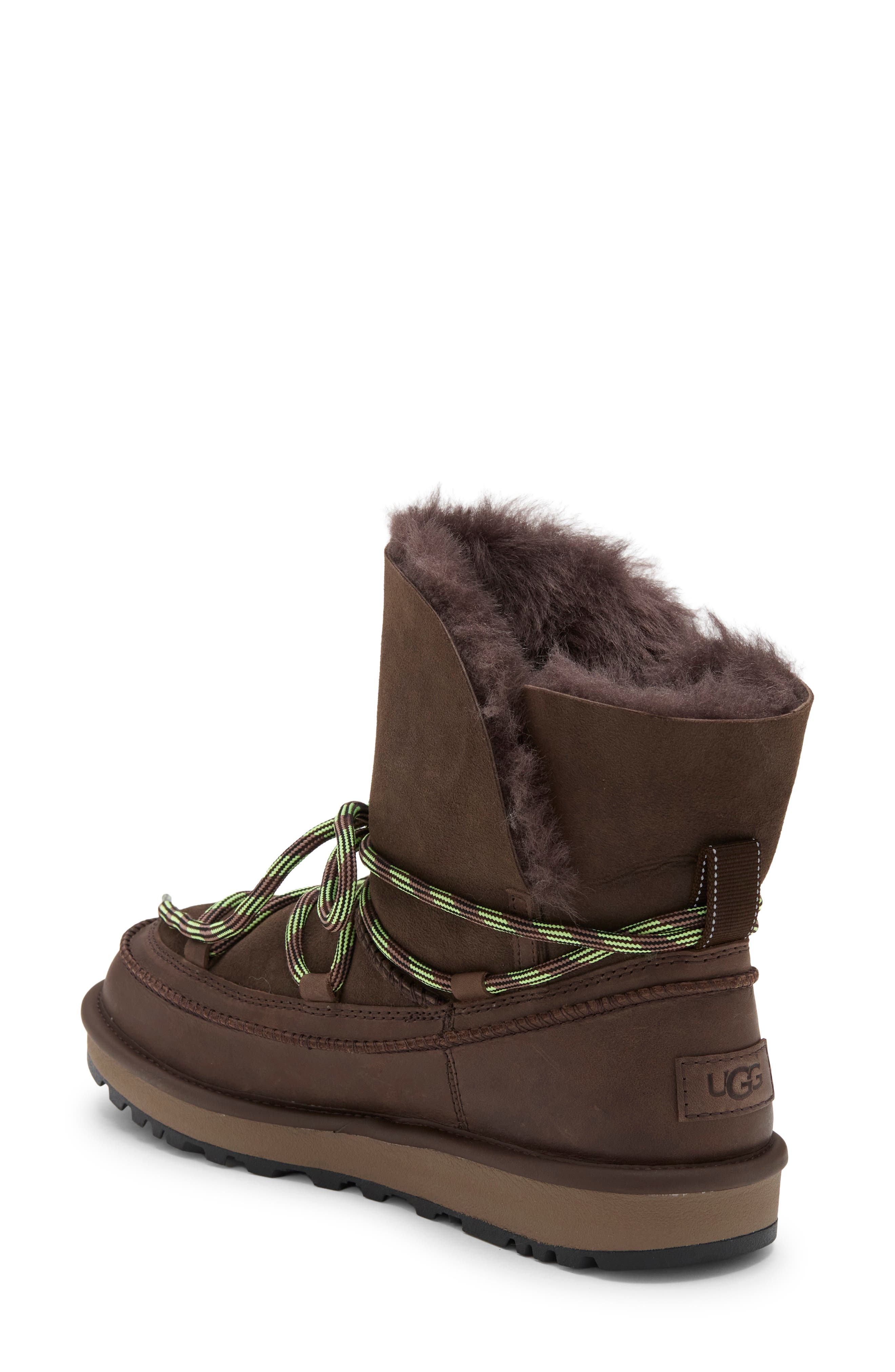 Classic Tread Leather Genuine Shearling Boot, Alternate, color, DUSTED COCOA