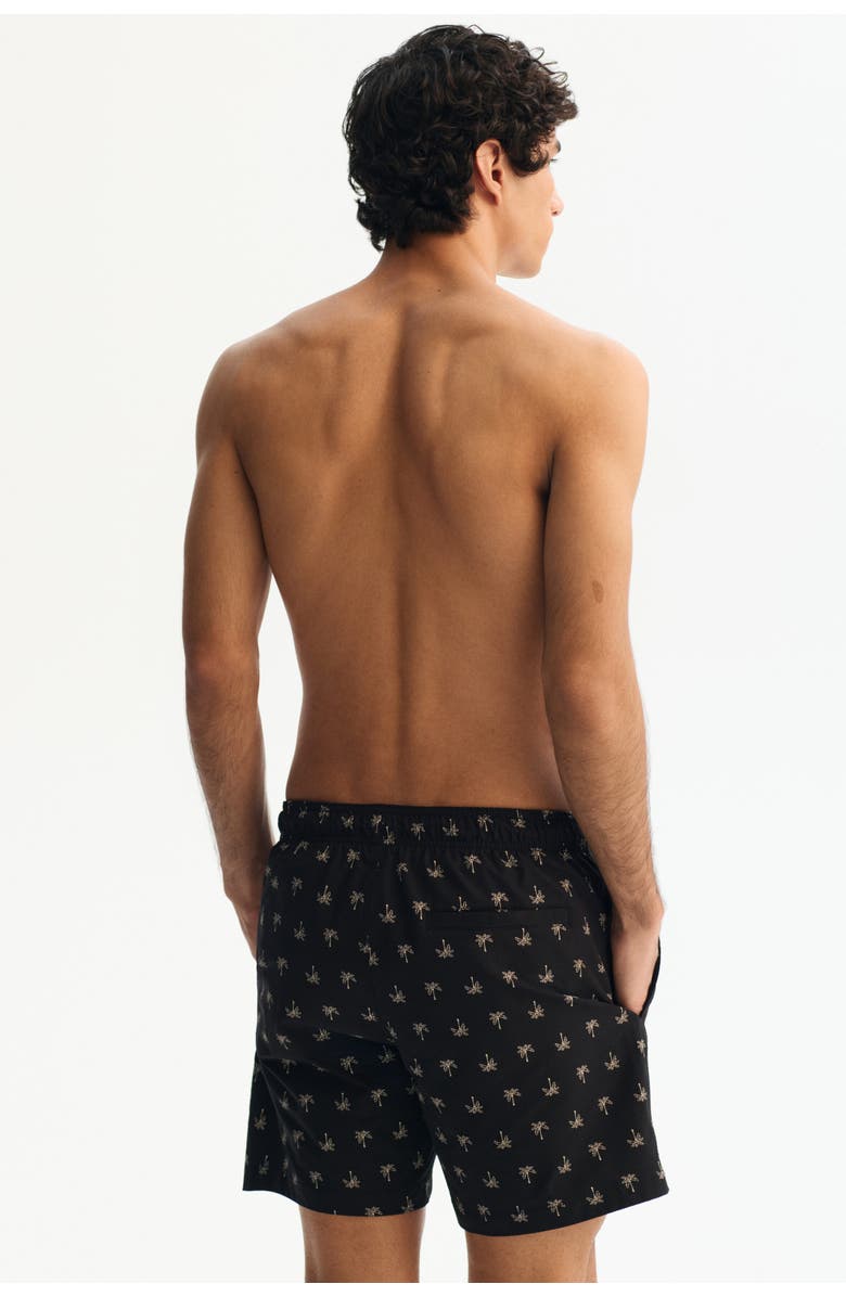 H&M Seersucker Swim Shorts, Alternate, color, Black