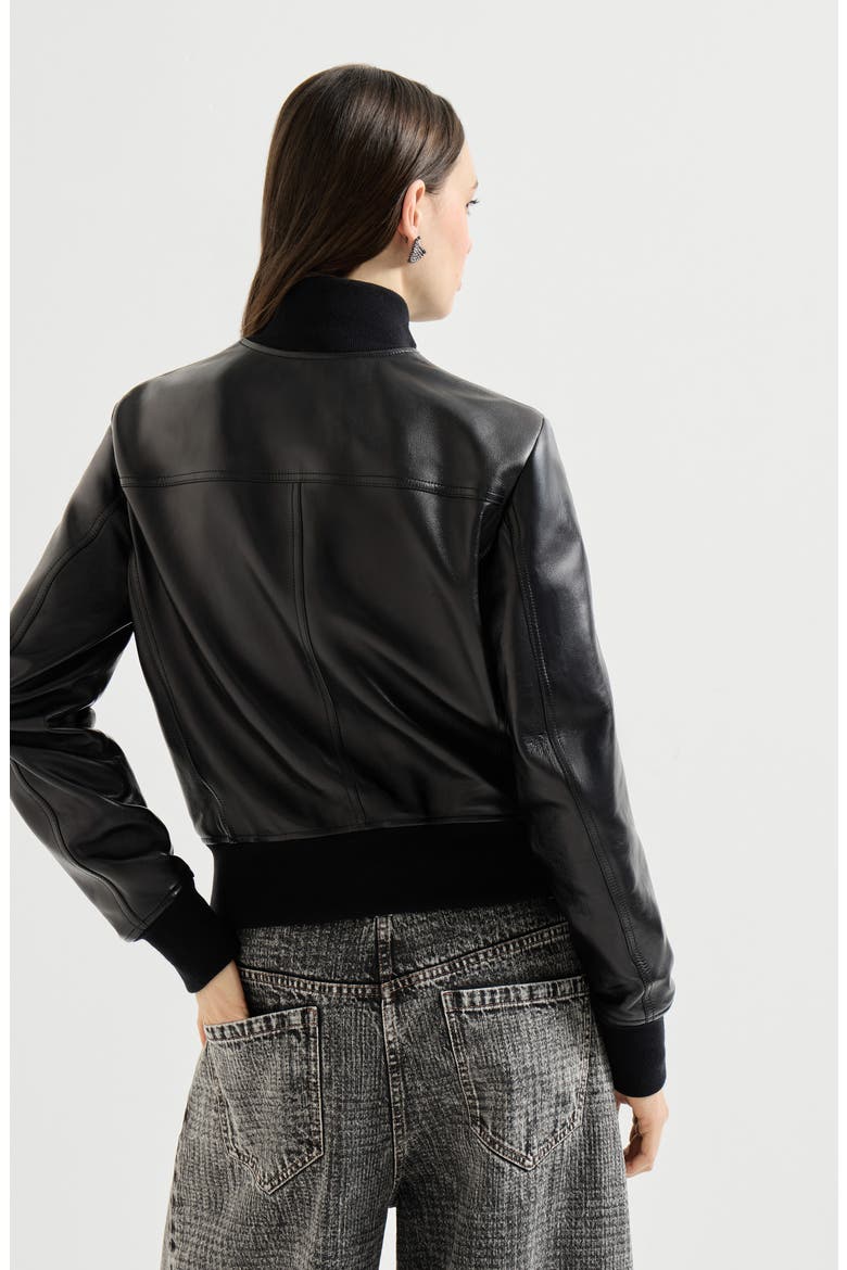 Nappa leather jacket, Alternate, color, Black
