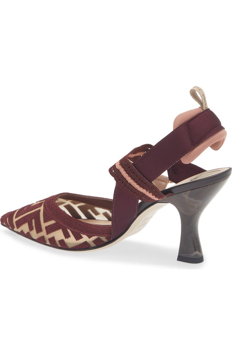 Fendi Colibri Mesh Slingback Pump, Alternate, color, Burgundy