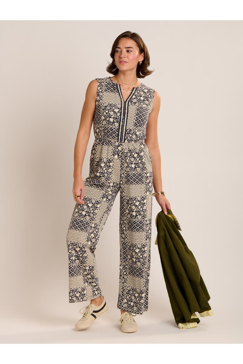 Amanda Printed Jumpsuit, Main, color, Navy