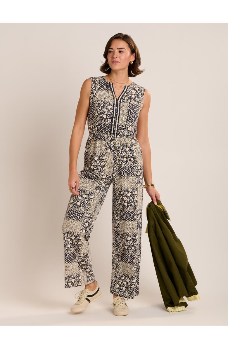 Brakeburn Amanda Printed Jumpsuit, Main, color, Navy