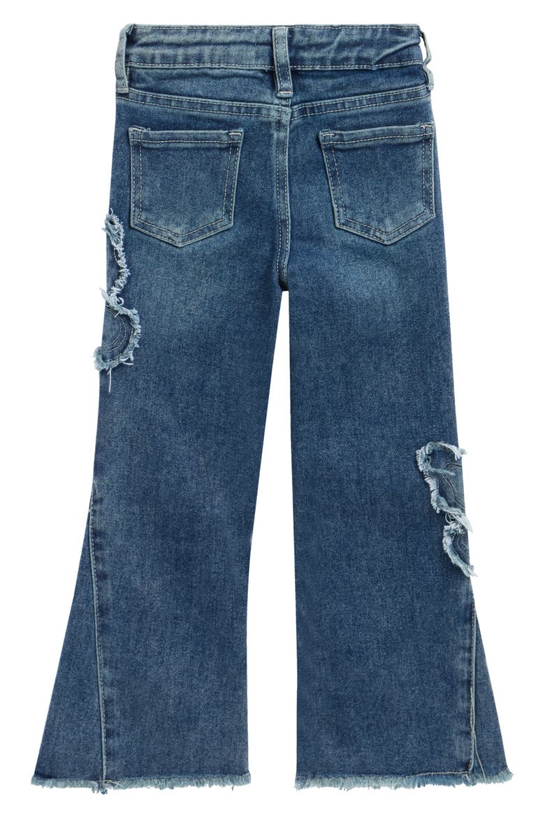 Kids' Gigi Butterfly Patch Flare Jeans, Alternate, color, TINT WASH