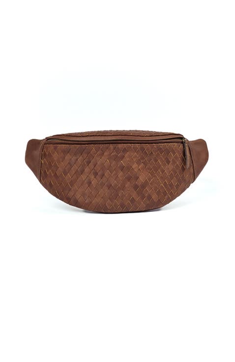 Woven Leather Crossbody Bag