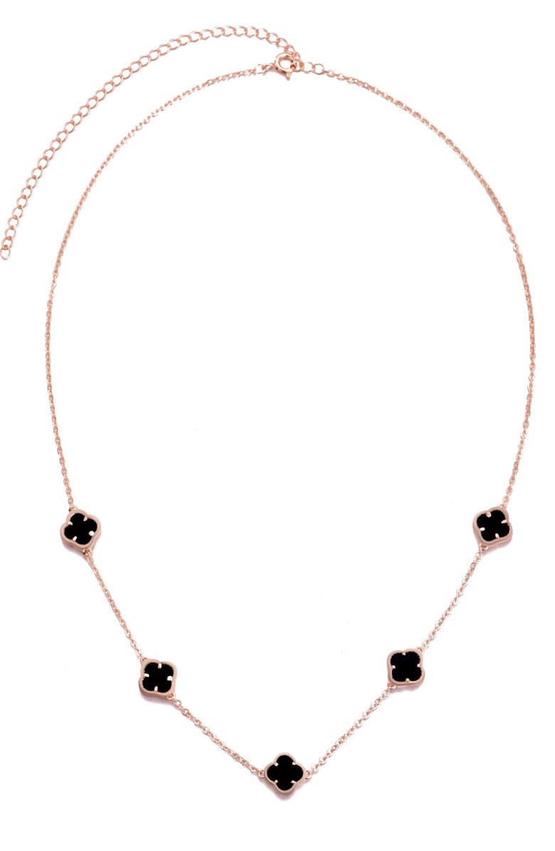Adornia Enamel Clover Station Necklace, Alternate, color, 
