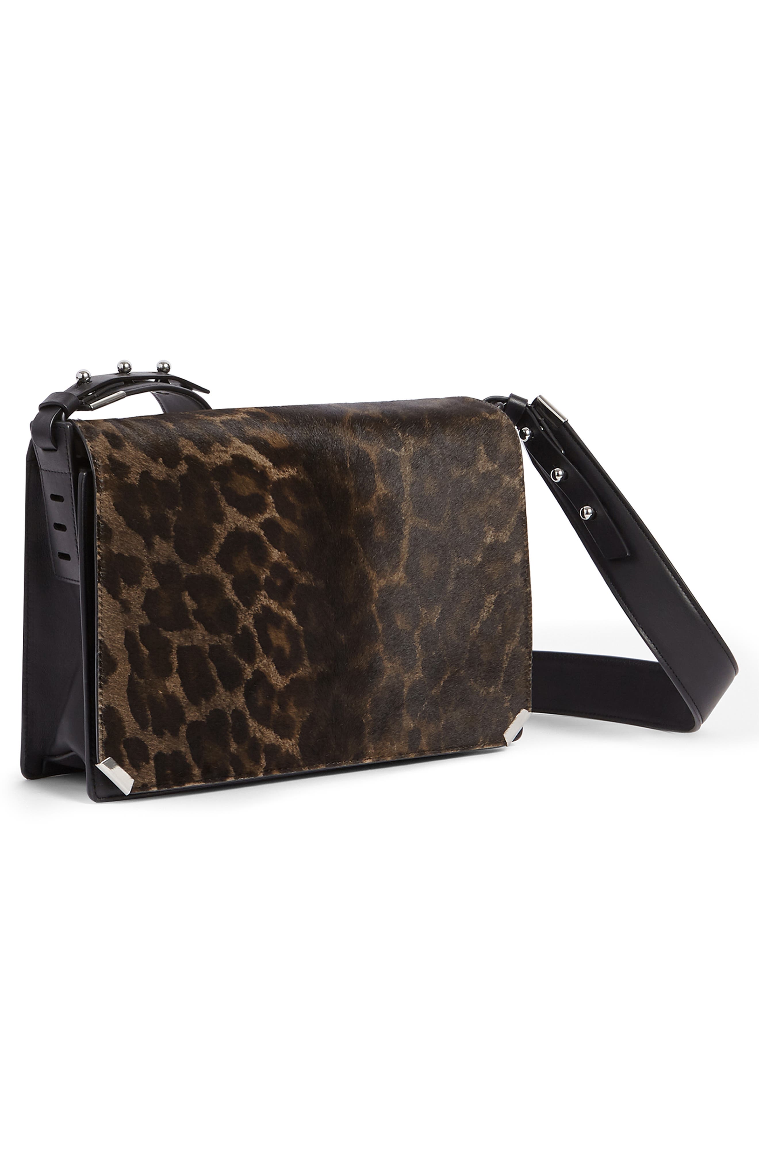 Vincent Genuine Calf Hair Shoulder Bag, Alternate, color, LEOPARD/ BLACK