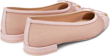 Sleek Cap Toe Bow Flat