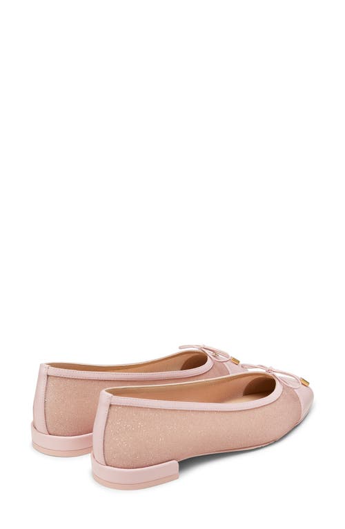 Stuart Weitzman Sleek Cap Toe Bow Flat In Ballet