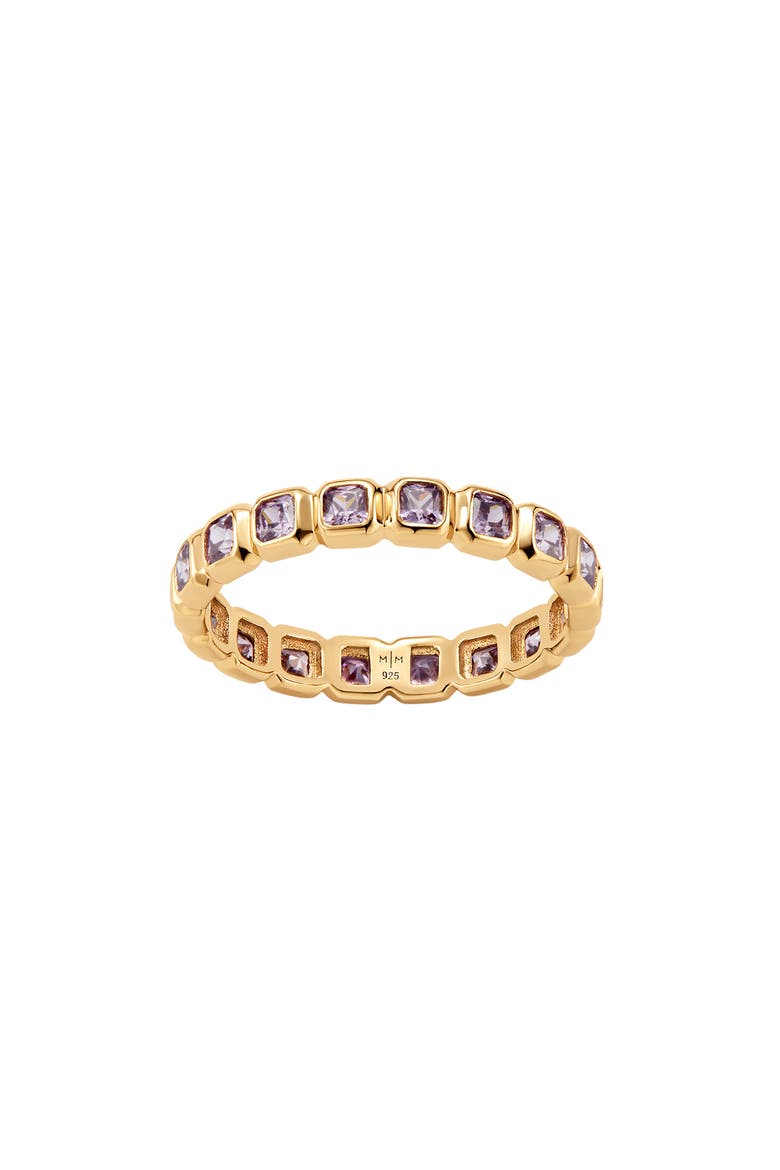 Cubic Zirconia Eternity Birthstone Ring, Main, color, GOLD/ JUNE