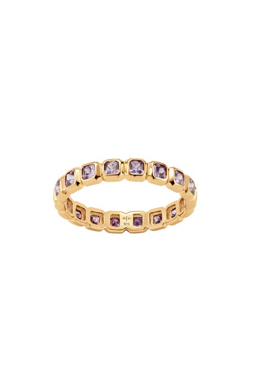 Made By Mary Cubic Zirconia Eternity Birthstone Ring In Gold