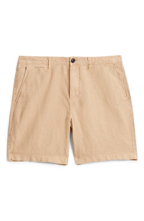 John Varvatos Johnny Flat Front Shorts In Khaki