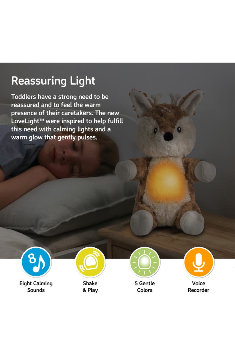 Cloud B Love Light Buddies - Rechargeable Plush Nightlight & Sound Soother for Baby Sleep, Alternate, color, Finley The Fawn