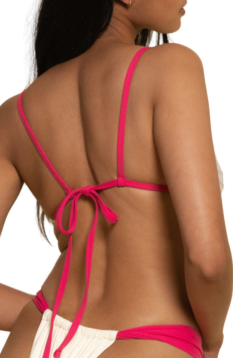 MONTCE Devin Rosa Bikini Top, Alternate, color, Cream Raspberry Binded