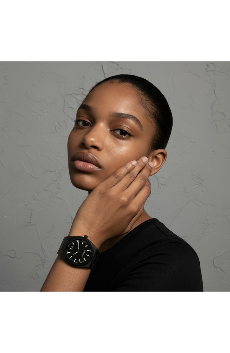 NCMPRBL Elevate Link Phantom Swiss Movement Bracelet Watch, 42MM, Alternate, color, Black/Silver