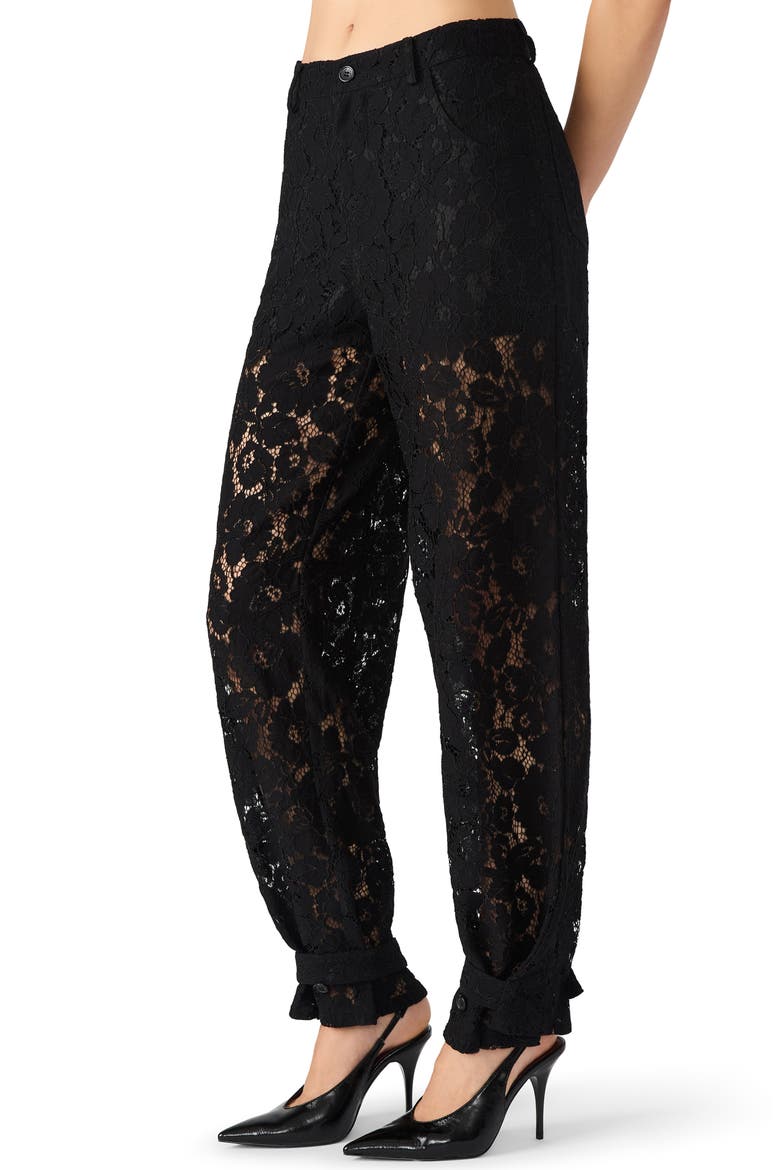Tre Guipure Lace Pants, Alternate, color, BLACK
