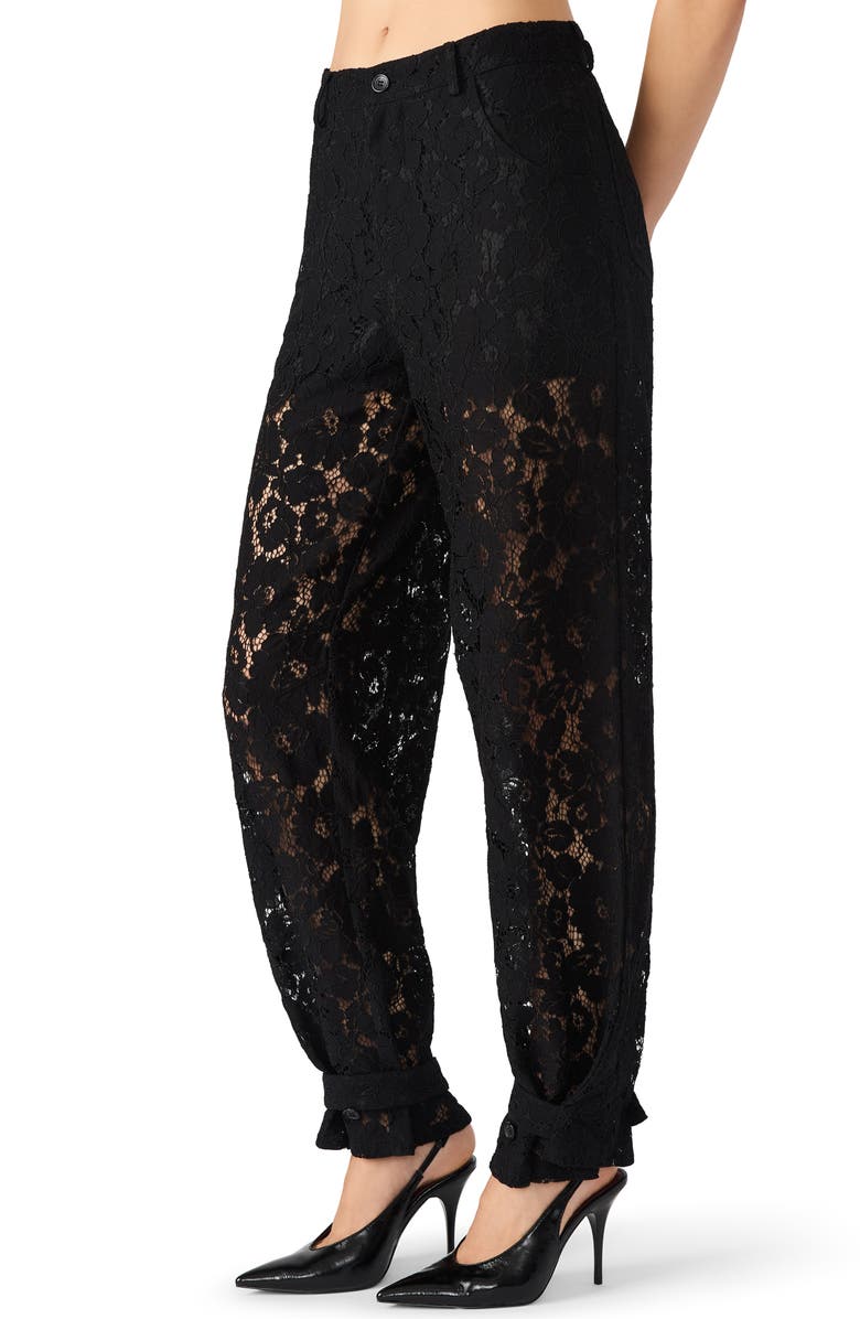 Steve Madden Tre Guipure Lace Pants, Alternate, color, Black
