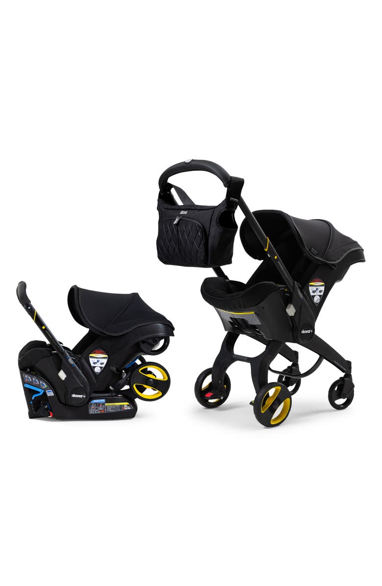 Doona Midnight Edition Convertible Infant Car Seat/Compact Stroller System with Base & Essentials Bag Set, Alternate, color,