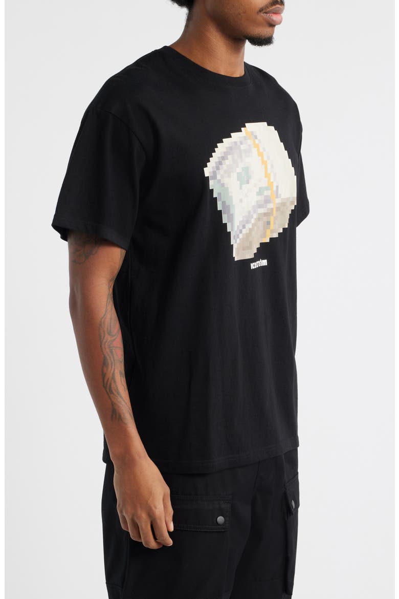 Pixel Graphic Cotton T-Shirt, Alternate, color, BLACK
