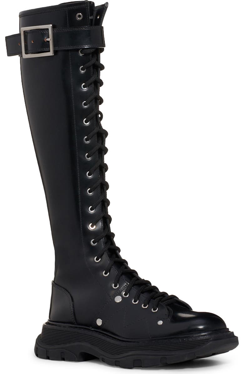 McQueen Alexander McQueen Tread Tall Lace-Up Platform Boot, Main, color,