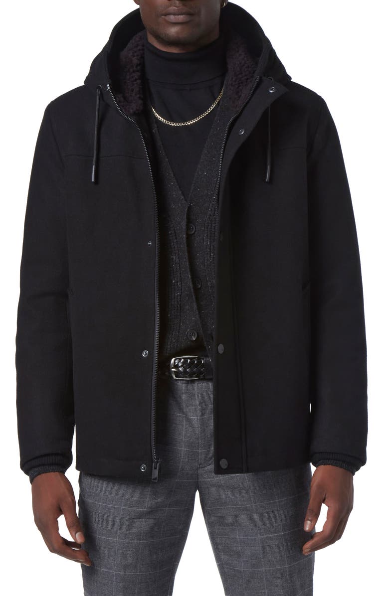 Andrew Marc Palmer Melton Hooded Jacket, Main, color, 