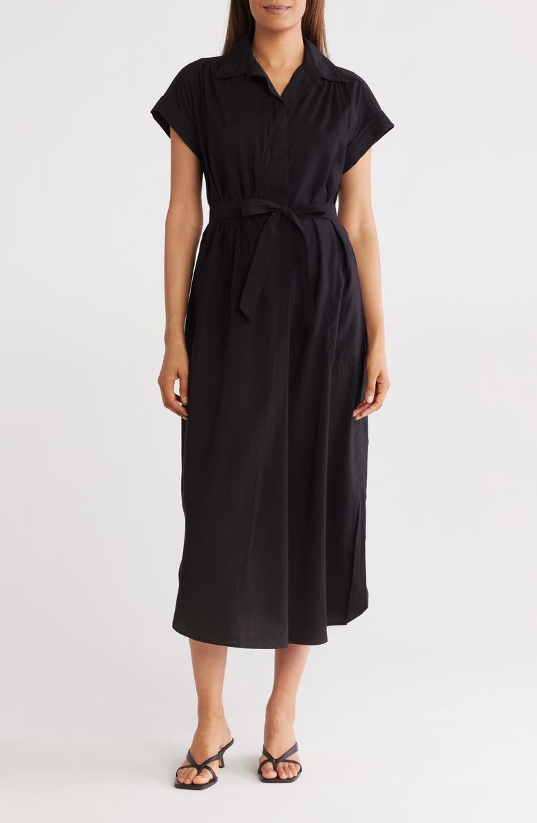 MAX STUDIO Short Sleeve Maxi Shirtdress, Main, color,