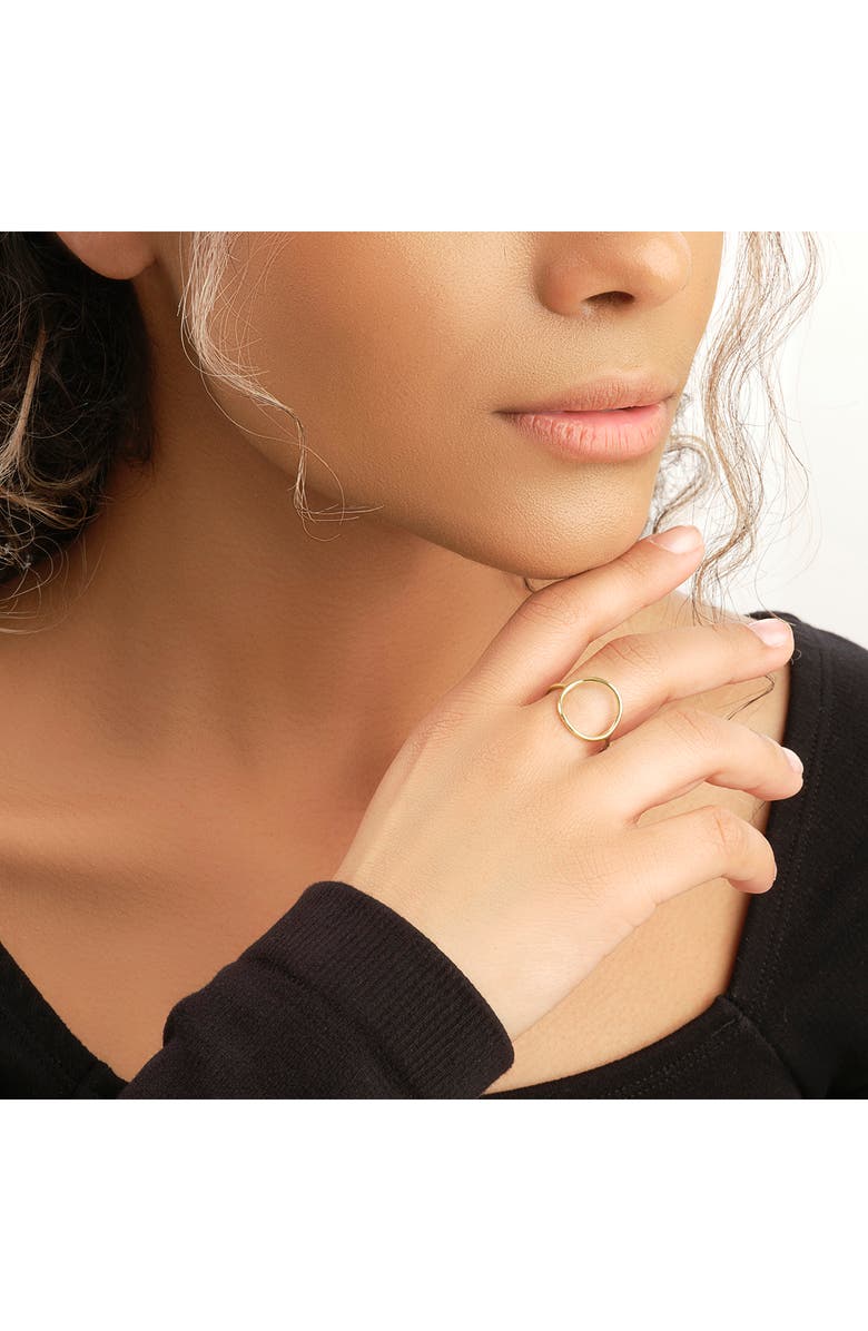 Sterling Forever 14K Gold Vermeil Open Circle Ring, Alternate, color, 