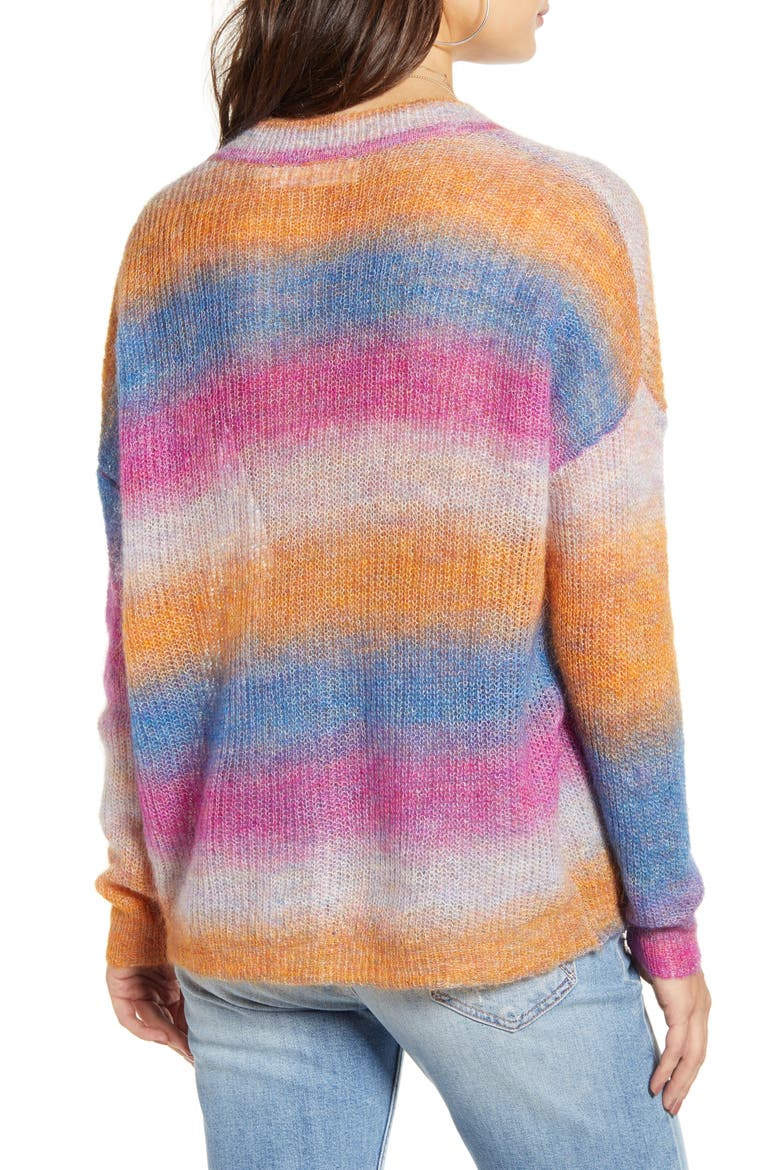 Ombré Sweater, Alternate, color, BLUE/ FUCHSIA OMBRE