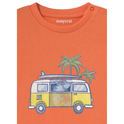 Mayoral Shark Summer Adventure T-shirt In Coral