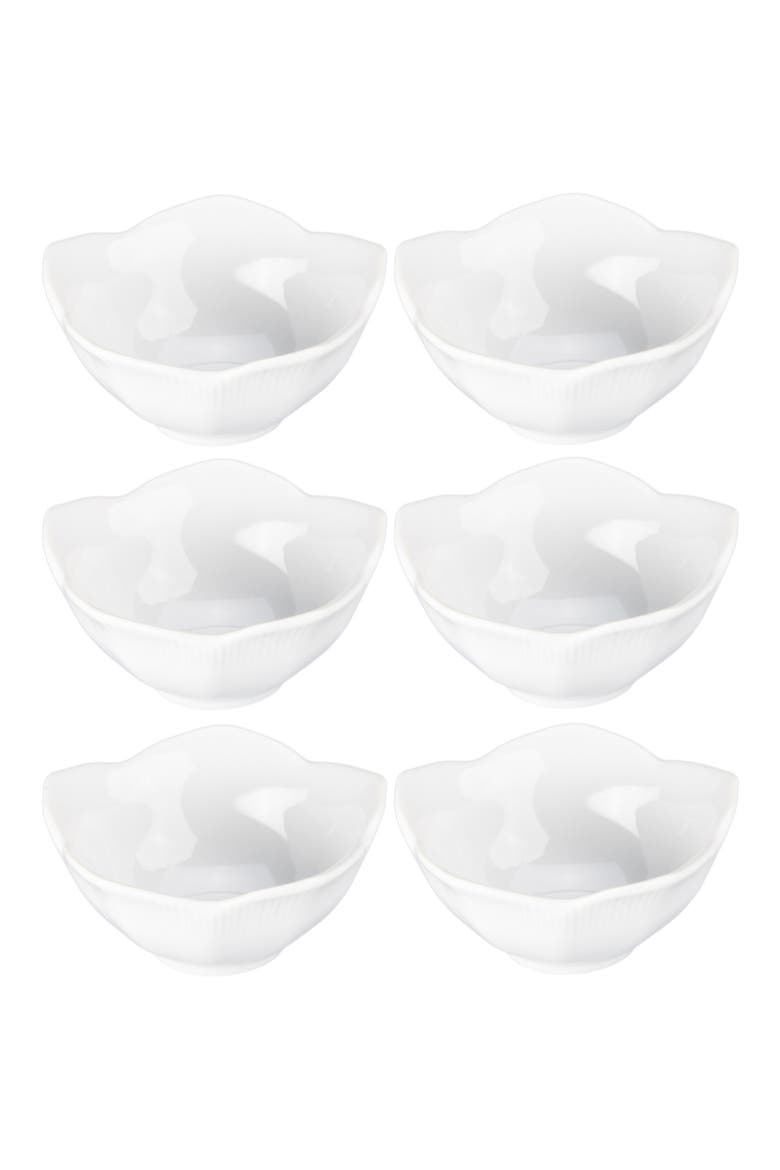 Set of 6 Lotus Bowls, Main, color, WHITE