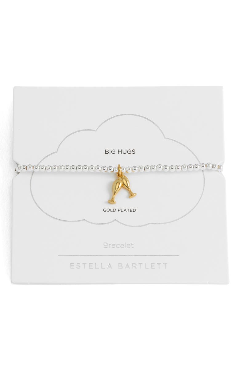 Estella Bartlett Sienna Champagne Beaded Stretch Bracelet, Main, color, Gold
