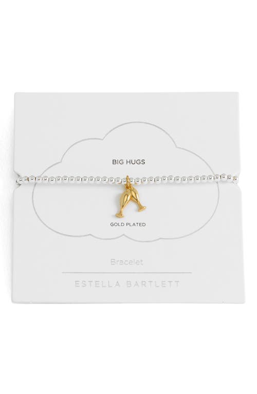 Estella Bartlett Sienna Champagne Beaded Stretch Bracelet In Metallic